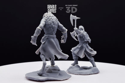 Ragnar, Halfwolf - Human and Wolf form (ODIN) - Davale Games - Mythological games - 3D Printed with high quality resin