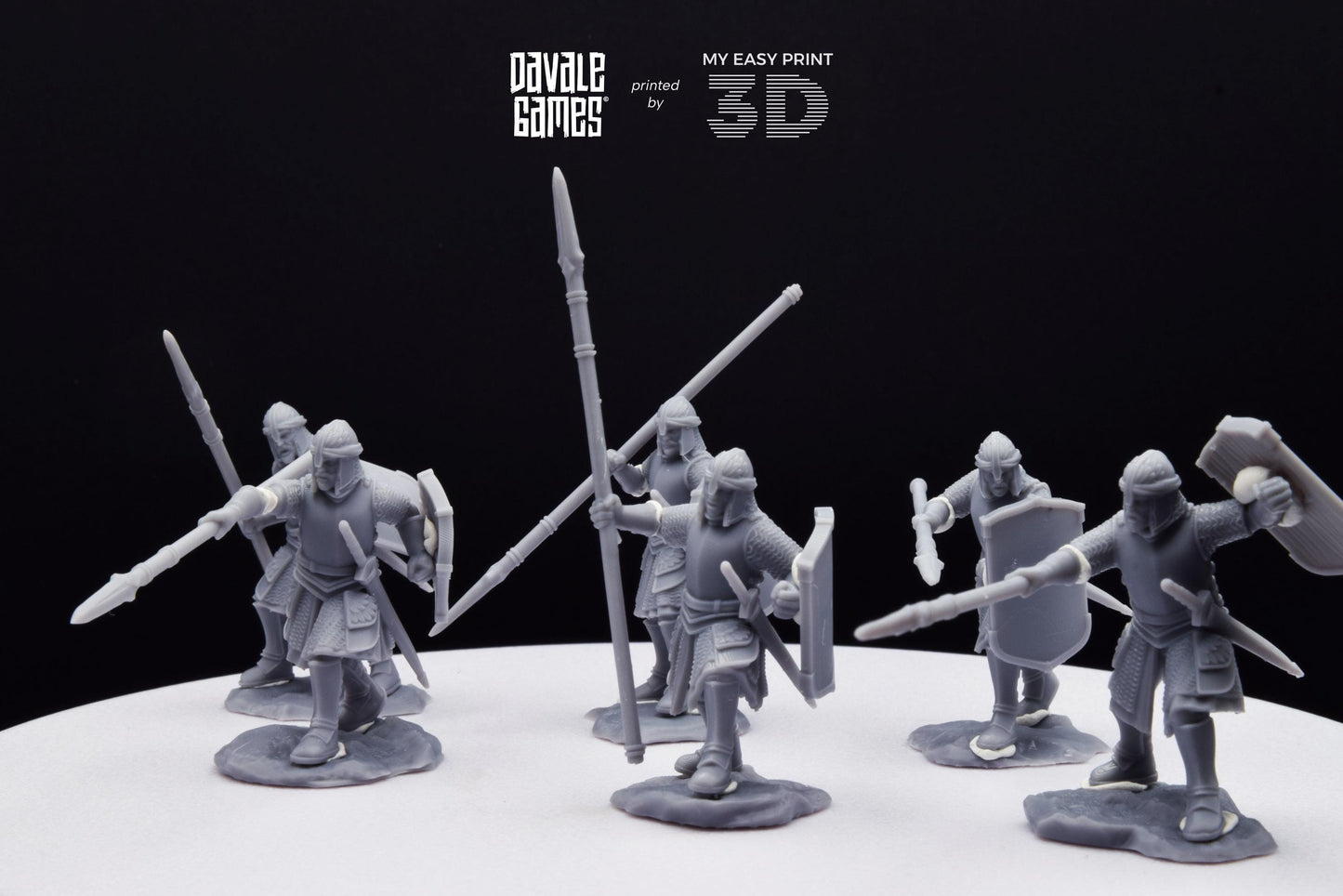North Warriors with Spear and Shield - Davale Games - 3D Printed with high quality resin for LOTR/D&D games