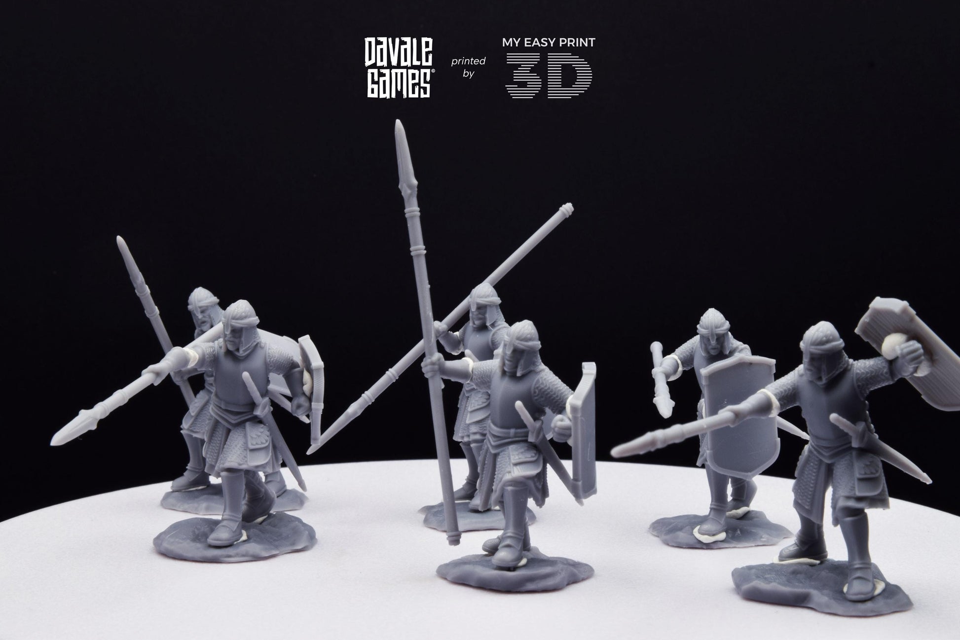 North Warriors with Spear and Shield - Davale Games - 3D Printed with high quality resin for LOTR/D&D games