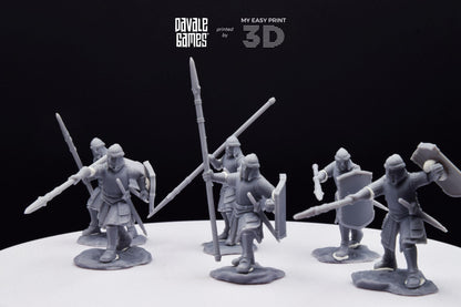 North Warriors with Spear and Shield - Davale Games - 3D Printed with high quality resin for LOTR/D&D games