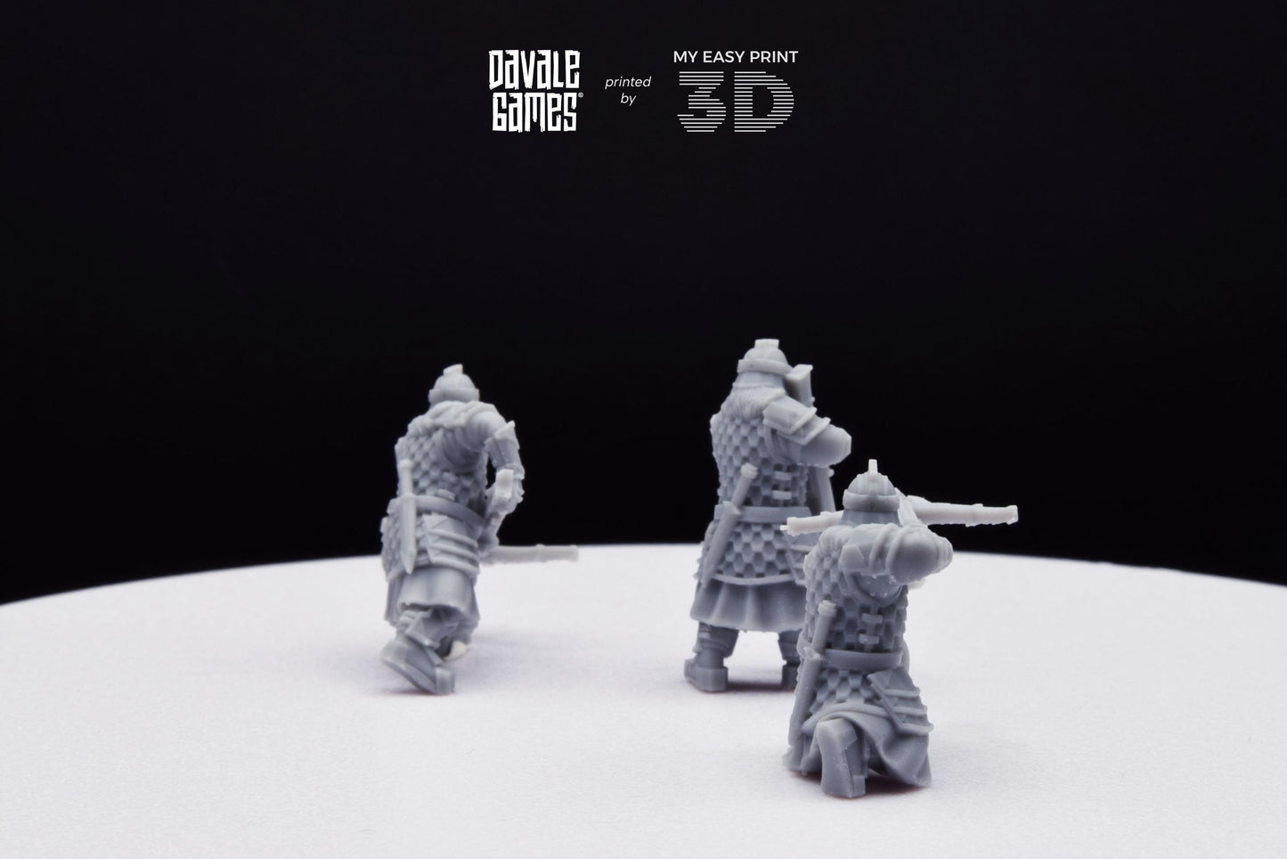 Silver Goat Dwarves with Crossbow - Davale Games - 3D Printed with high quality resin for LOTR/D&D games