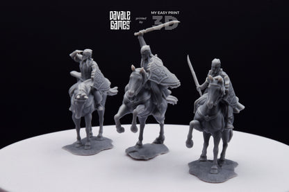 Armoured Wood Elf on Horse - Davale Games - 3D Printed with high quality resin for LOTR/D&D games