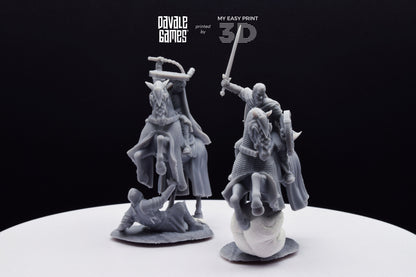 West Humans Hammer Sons Cavalry - Extra Poses - Mounted - Davale Games - 3D Printed with high quality resin for LOTR/D&D games