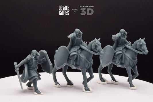 High Human Captain - Foot and Mounted - Davale Games - 3D Printed with high quality resin for LOTR/D&D games