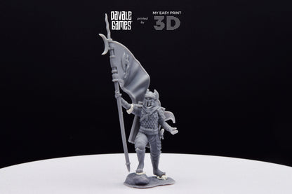 Dragon Army Banner on Foot - Davale Games - 3D Printed with high quality resin for LOTR/D&D games