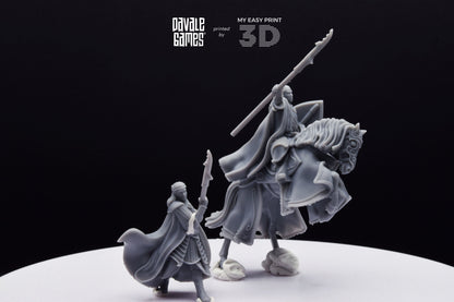 Bloody Elf King - Foot and Mounted - Davale Games - 3D Printed with high quality resin for LOTR/D&D games