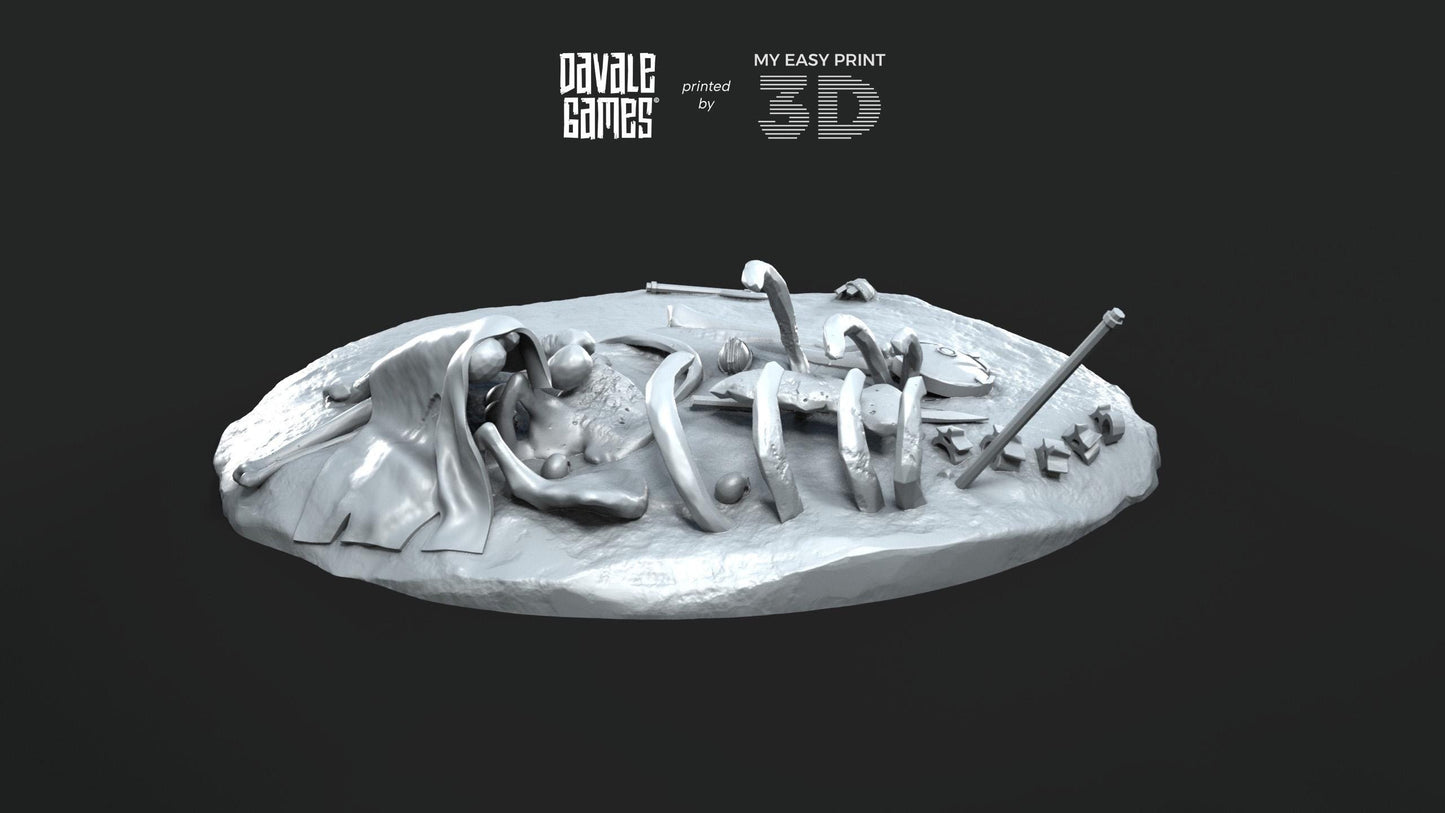 Pedestals with debris - Goblins of the cave - Scenery/Terrain - Davale Games - 3D Printed with high quality resin for LOTR/D&D games