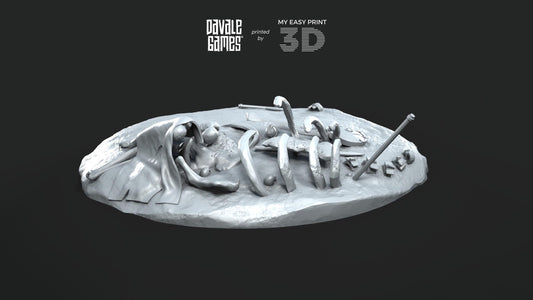 Pedestals with debris - Goblins of the cave - Scenery/Terrain - Davale Games - 3D Printed with high quality resin for LOTR/D&D games