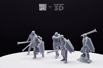 Blood-Handed Orcs with Shield and Sword - Davale Games - 3D Printed with high quality resin for LOTR/D&D games
