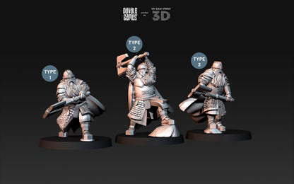 Kalak Dwarf King Guard - Davale Games - 3D Printed with high quality resin for LOTR/D&D games