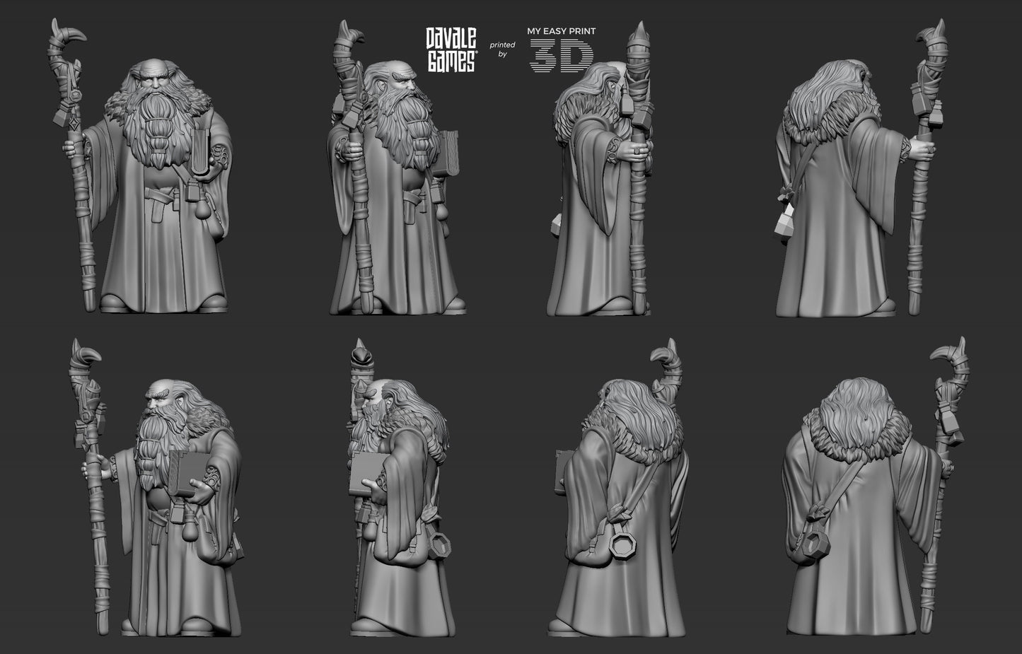 Flea Stonestaff - Davale Games - 3D Printed with high quality resin for LOTR/D&D games