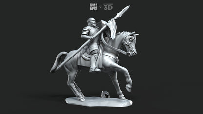 Grey Castle Captain [Ver. 2] - Foot and Mounted - Davale Games - 3D Printed with high quality resin for LOTR/D&D games