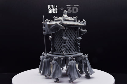 Dragon Army King on Palanquin [Ver. B] - Davale Games - 3D Printed with high quality resin for LOTR/D&D games