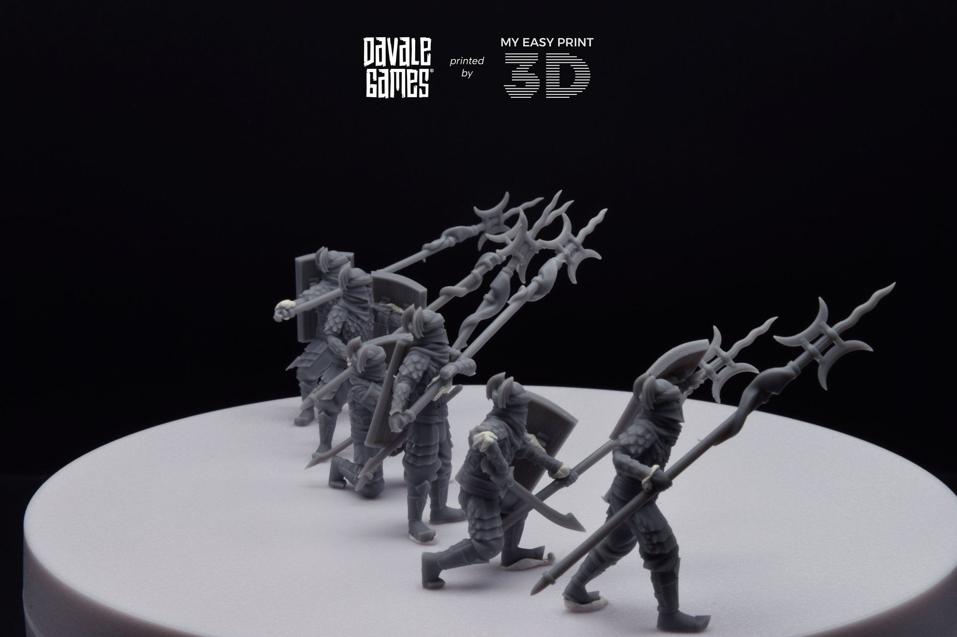 Dragon Army Long Spear Warriors - Davale Games - 3D Printed with high quality resin for LOTR/D&D games