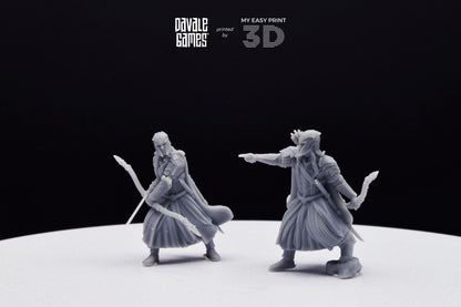 Armoured Wood Elf with Bows - Davale Games - 3D Printed with high quality resin for LOTR/D&D games