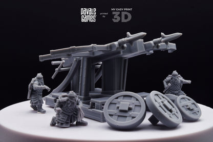 Silver Goat Dwarves Ballista With Dotation - Davale Games - 3D Printed with high quality resin for LOTR/D&D games