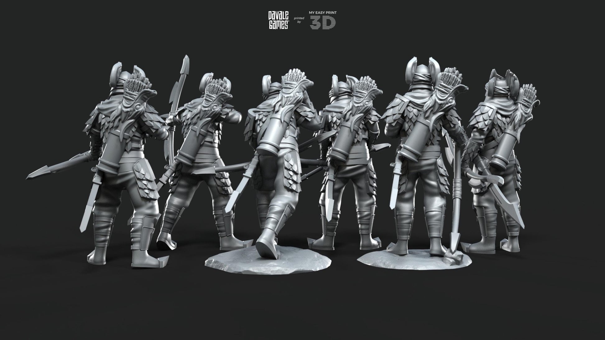 Dragon Army Archers - Davale Games - 3D Printed with high quality resin for LOTR/D&D games