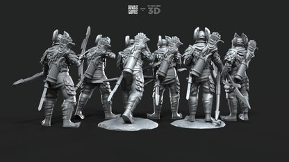 Dragon Army Archers - Davale Games - 3D Printed with high quality resin for LOTR/D&D games