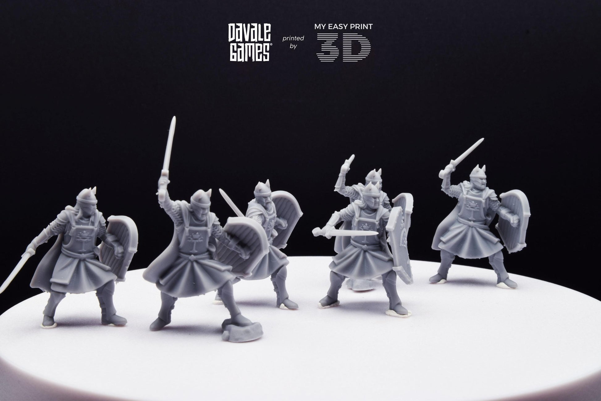 High Human Warrior with Sword and Shield - Davale Games - 3D Printed with high quality resin for LOTR/D&D games