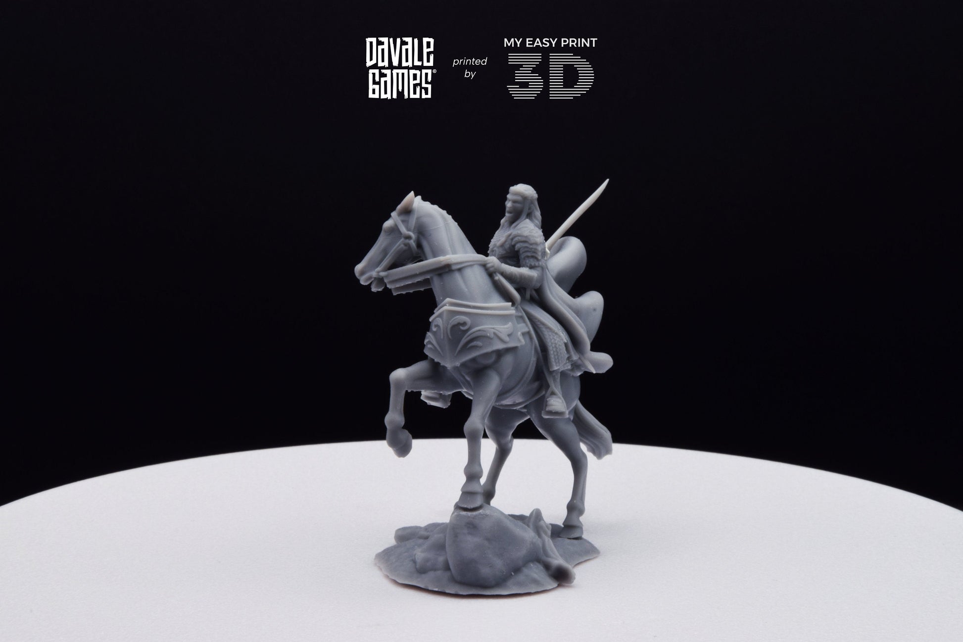 King of the Forest Elves on Horse - Davale Games - 3D Printed with high quality resin for LOTR/D&D games