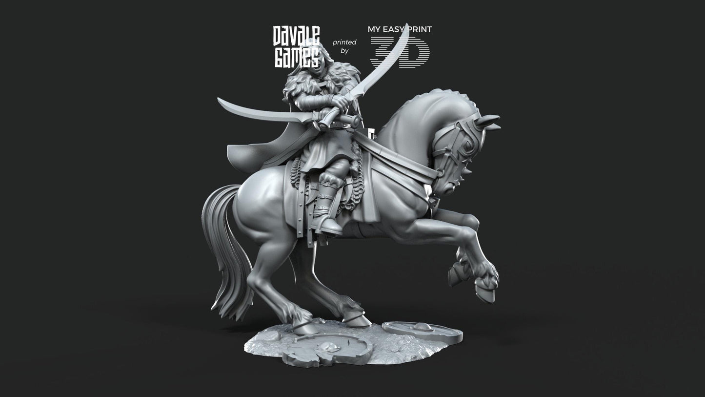 Wölfbane Lord Fellmount Reavers Foot and Mounted - Davale Games - 3D Printed with high quality resin for LOTR/D&D games