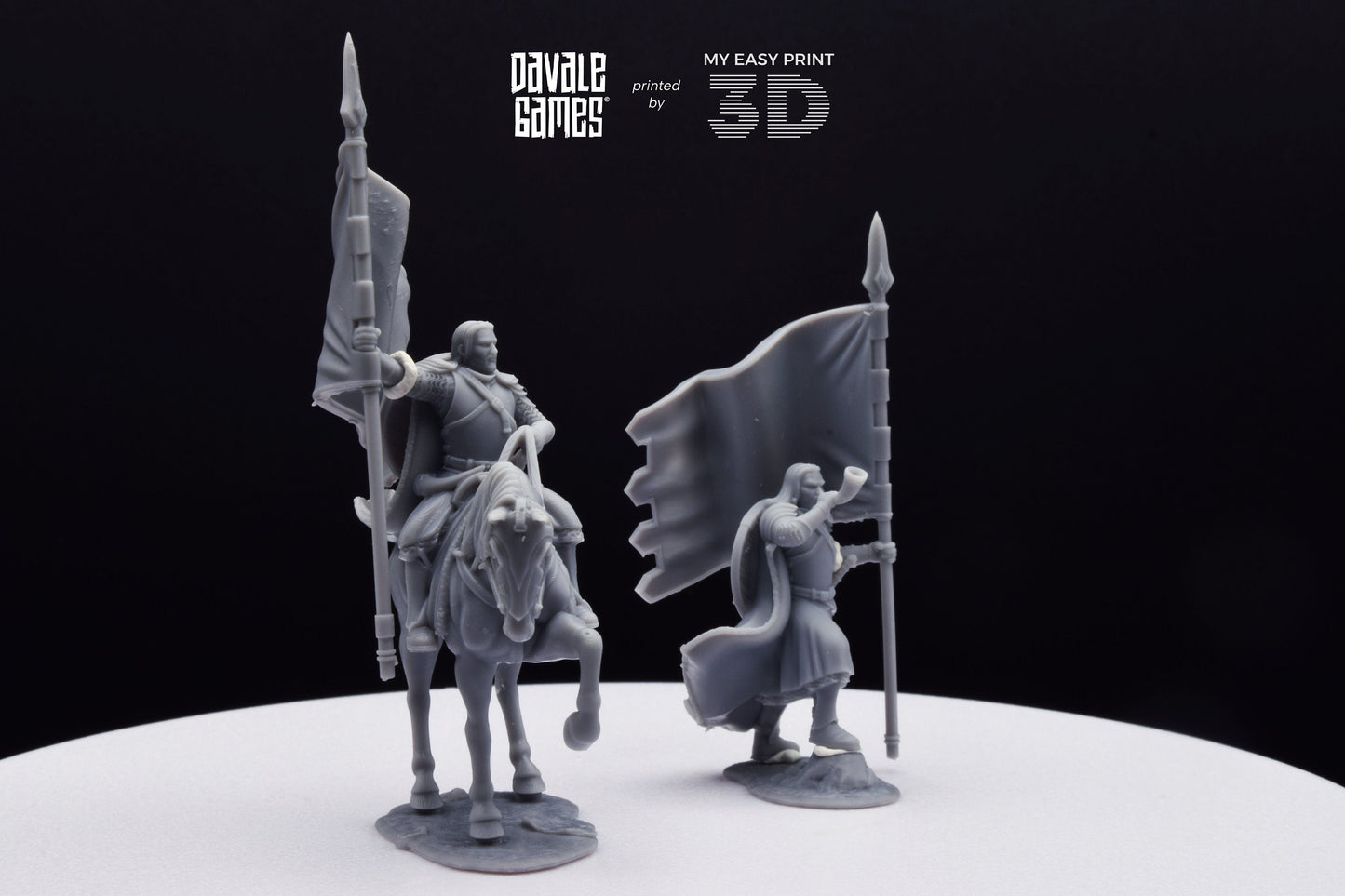 Captain of the Grey Castle 2 - Foot and Mounted - Davale Games - 3D Printed with high quality resin for LOTR/D&D games