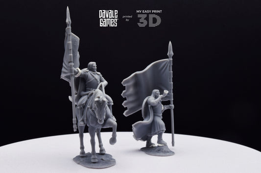 Captain of the Grey Castle 2 - Foot and Mounted - Davale Games - 3D Printed with high quality resin for LOTR/D&D games