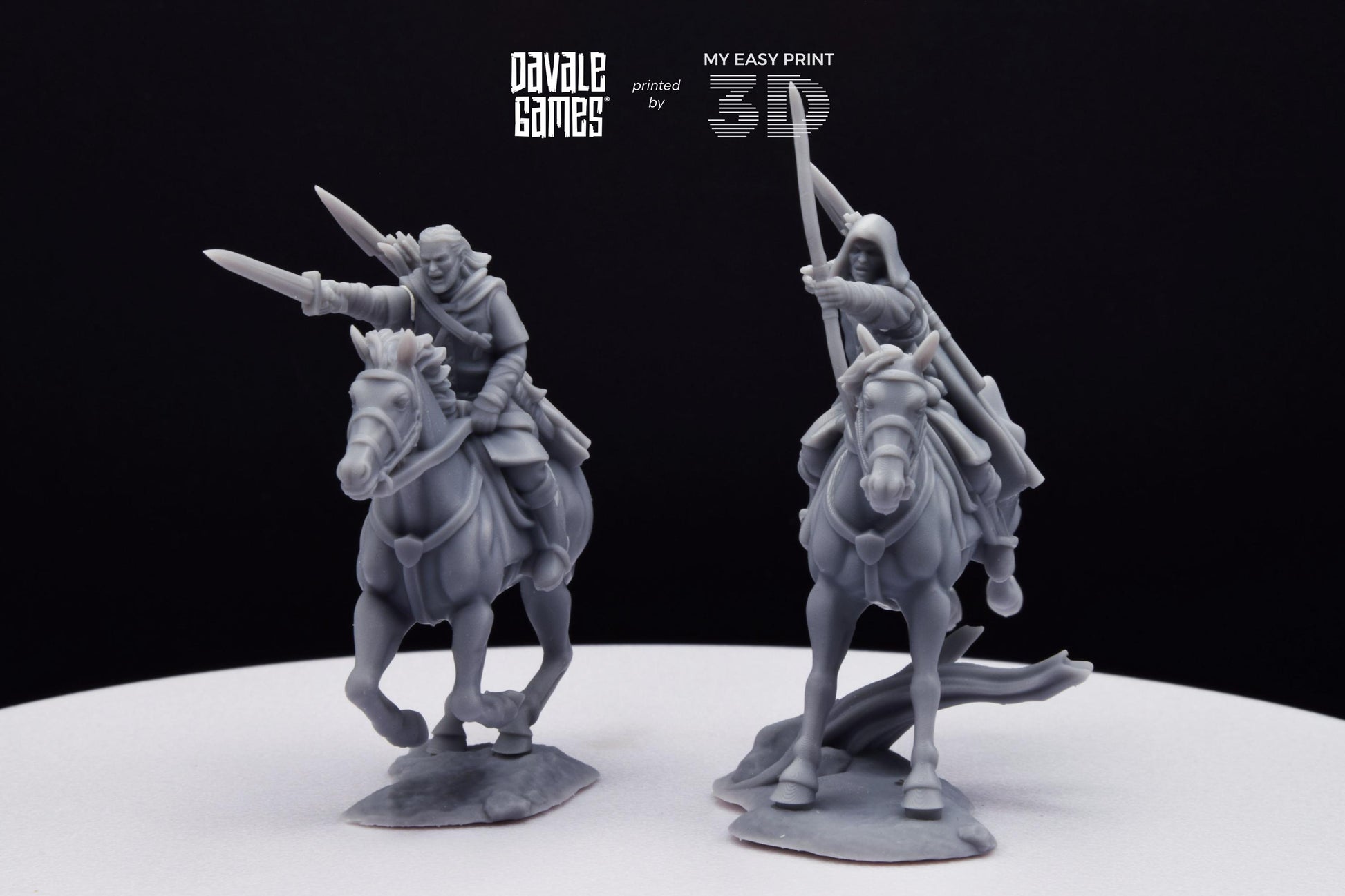 Human North Riders Mounted - Davale Games - 3D Printed with high quality resin for LOTR/D&D games