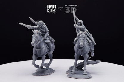 Human North Riders Mounted - Davale Games - 3D Printed with high quality resin for LOTR/D&D games