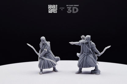 Armoured Wood Elf with Bows - Davale Games - 3D Printed with high quality resin for LOTR/D&D games