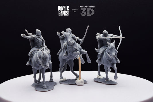 Grey Castle Court Guards - Mounted - Davale Games - 3D Printed with high quality resin for LOTR/D&D games
