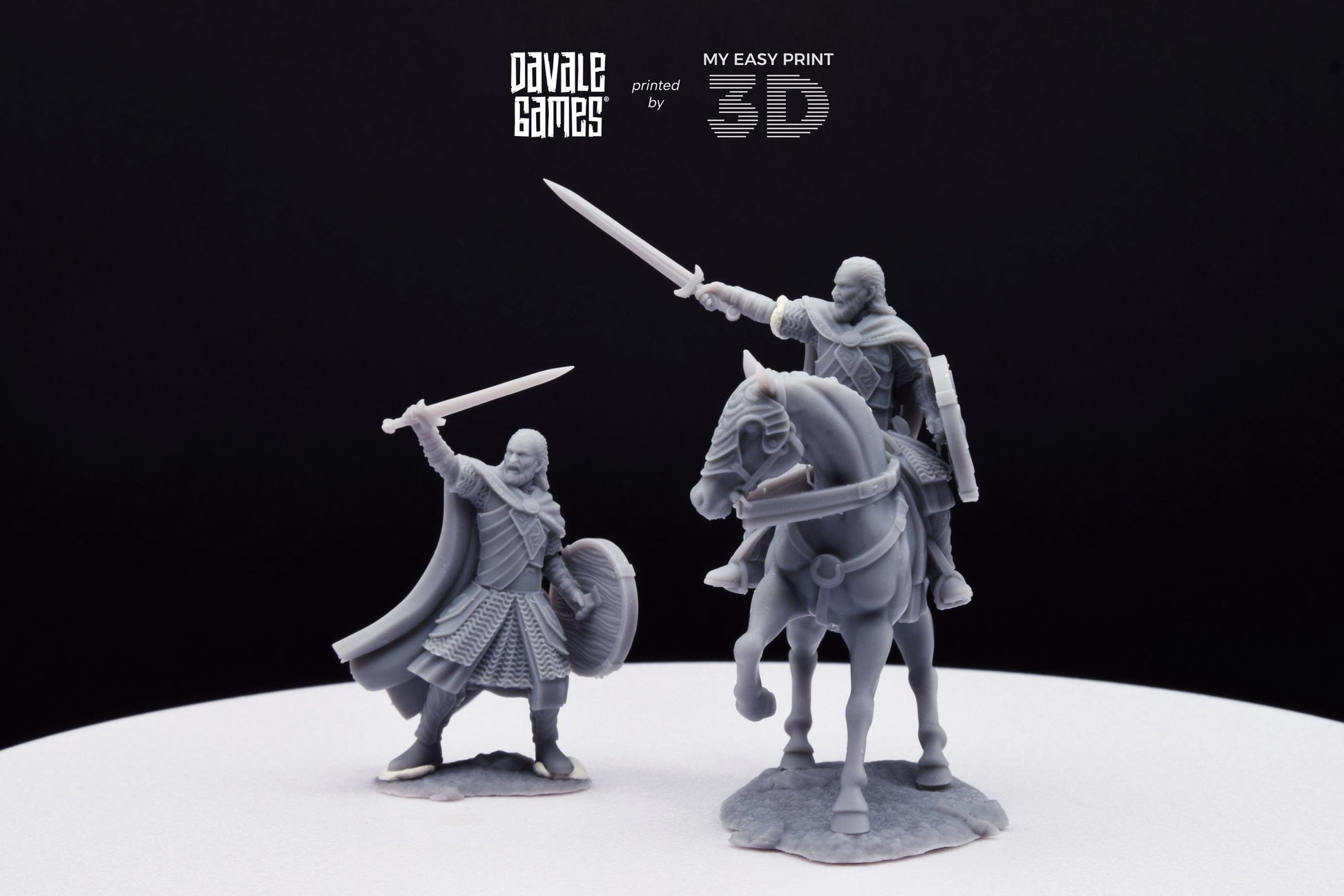 West Humans King - Foot and Mounted - Davale Games - 3D Printed with high quality resin for LOTR/D&D games