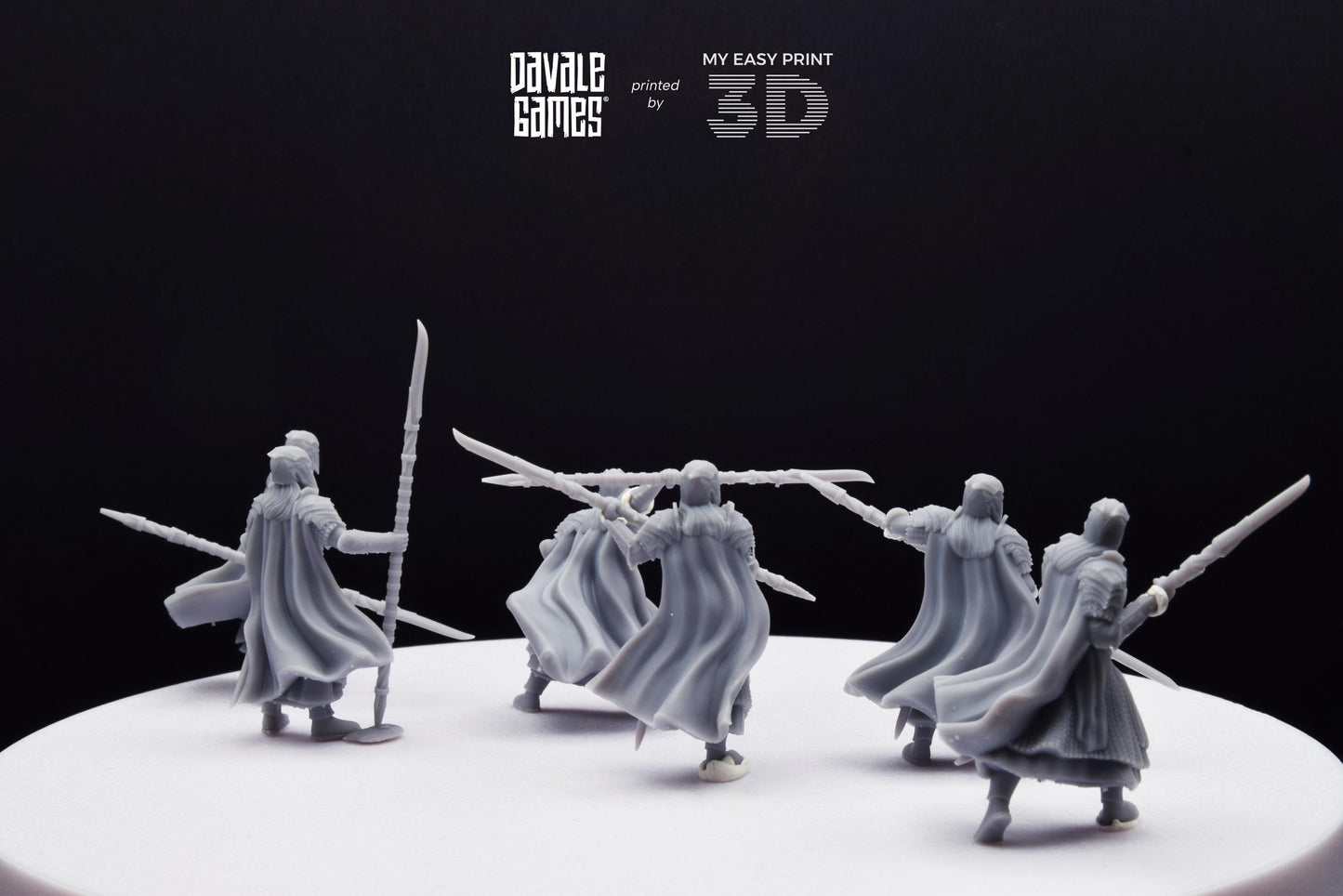Armoured Wood Elf with Spear - Davale Games - 3D Printed with high quality resin for LOTR/D&D games