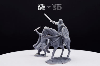 West Humans King - Foot and Mounted - Davale Games - 3D Printed with high quality resin for LOTR/D&D games