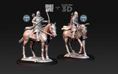 West Humans Outriders - Foot and Mounted - Davale Games - 3D Printed with high quality resin for LOTR/D&D games