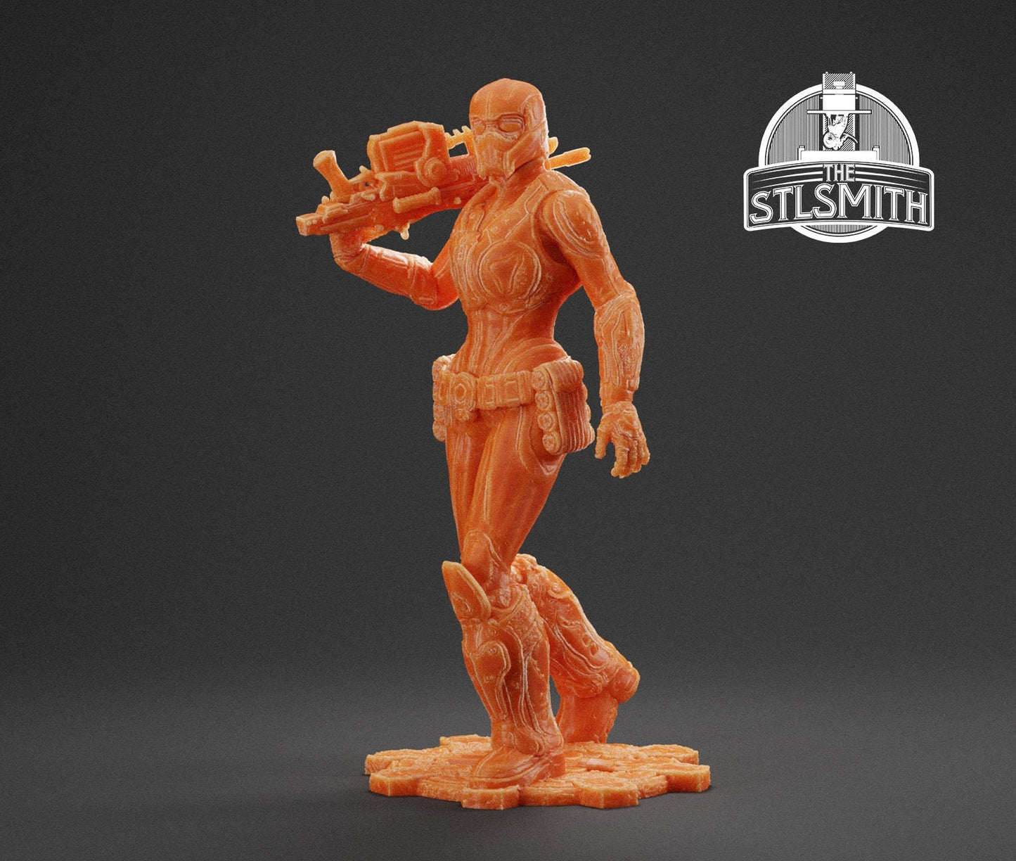Gears Of War Onyx Guard Female - TheSTLSmith - 3D Printed with high quality resin for Skirmish/D&D games