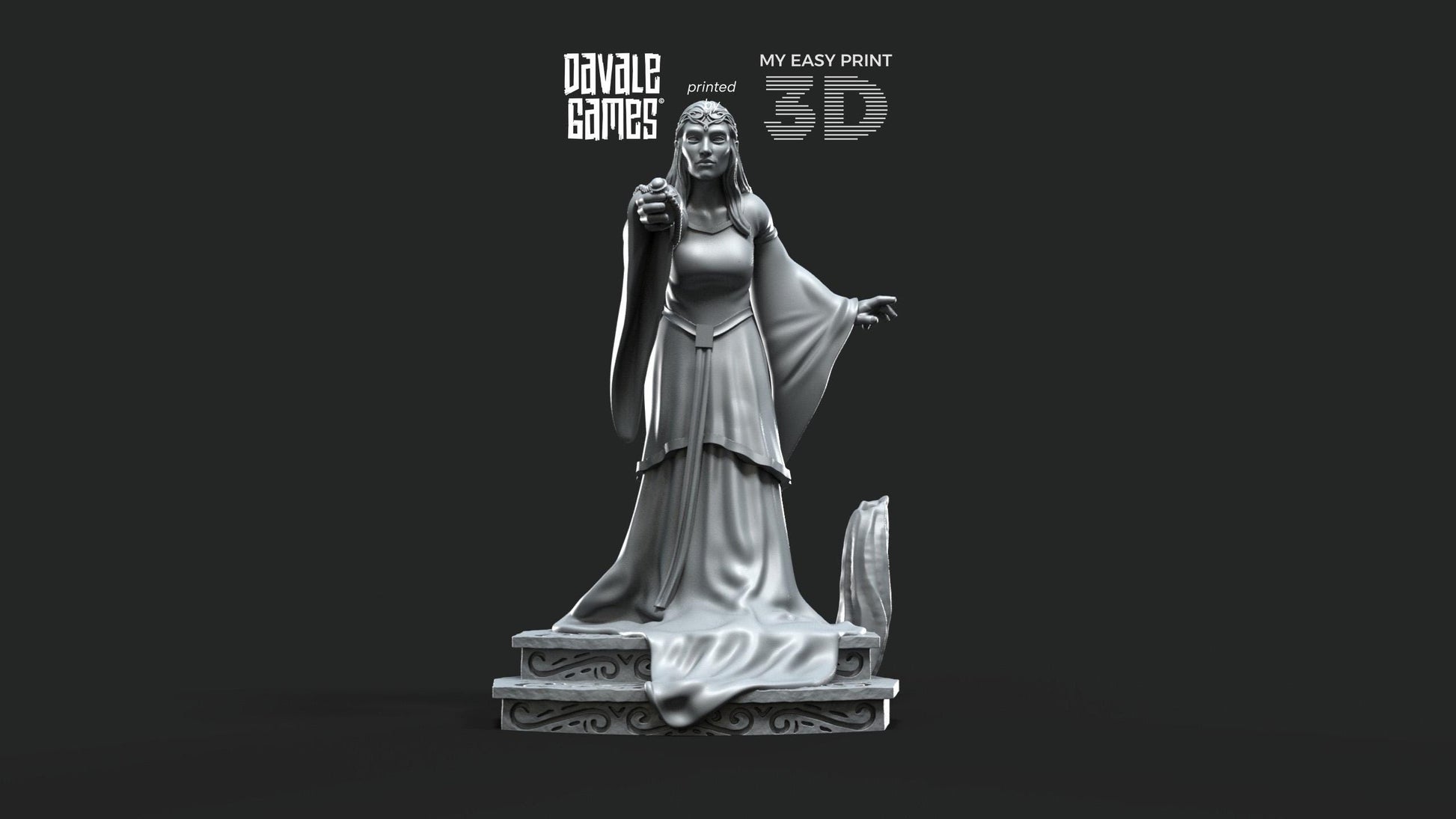 Lady of the Elves - Galanthir Elves - Davale Games - 3D Printed with high quality resin for LOTR/D&D games