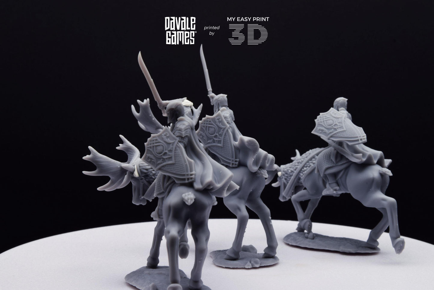 Armoured Wood Elf on Elk - Mounted - Davale Games - 3D Printed with high quality resin for LOTR/D&D games