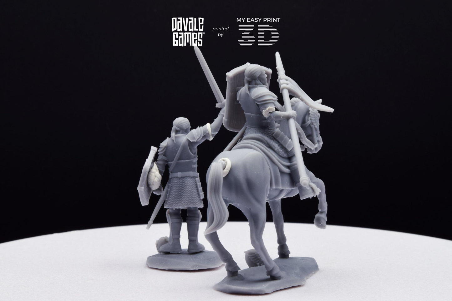 Grey Castle Captain [Ver. 2] - Foot and Mounted - Davale Games - 3D Printed with high quality resin for LOTR/D&D games
