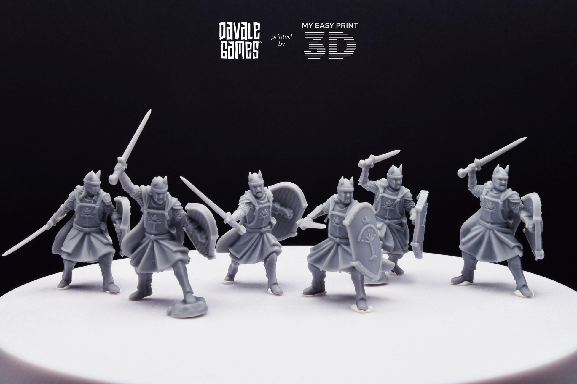 High Human Warrior with Sword and Shield - Davale Games - 3D Printed with high quality resin for LOTR/D&D games