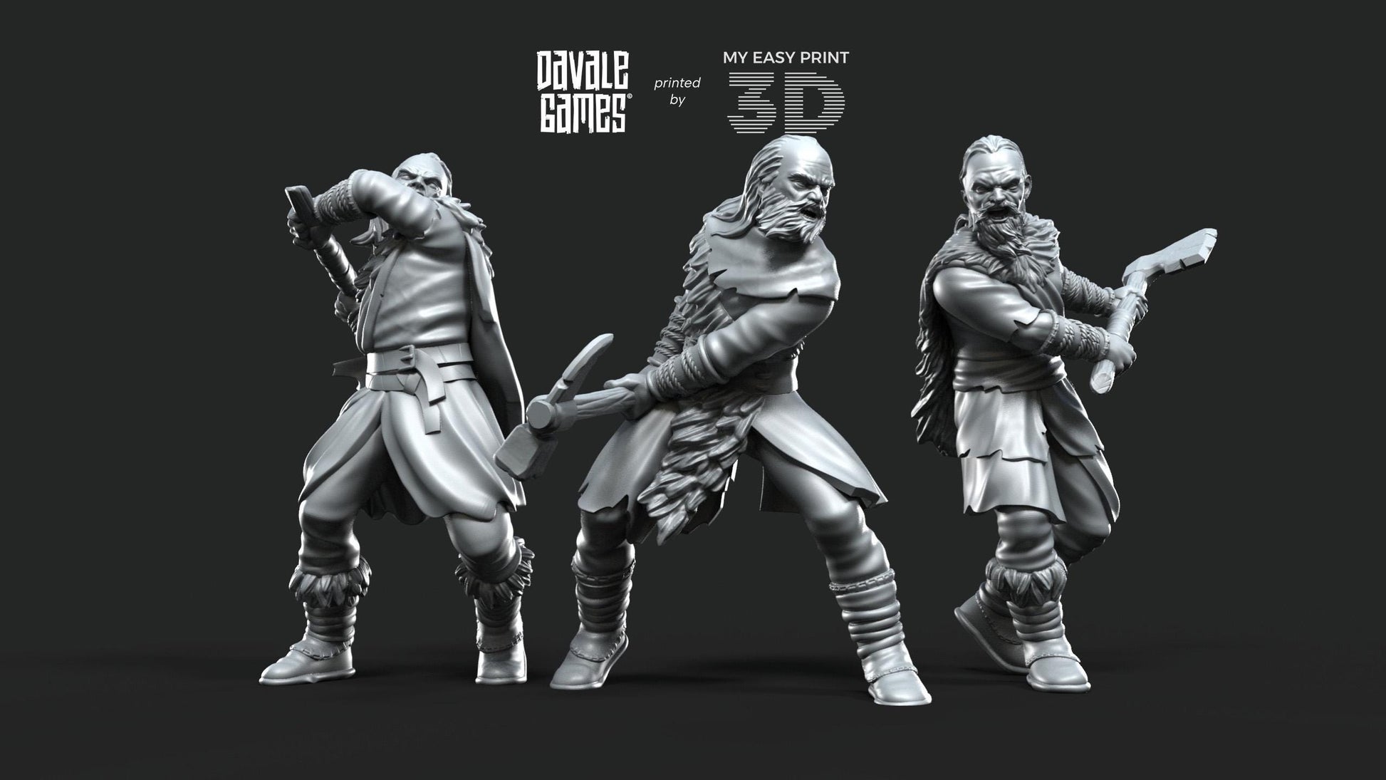 Fellmount Reavers with Two-Handed Weapon - Davale Games - 3D Printed with high quality resin for LOTR/D&D games