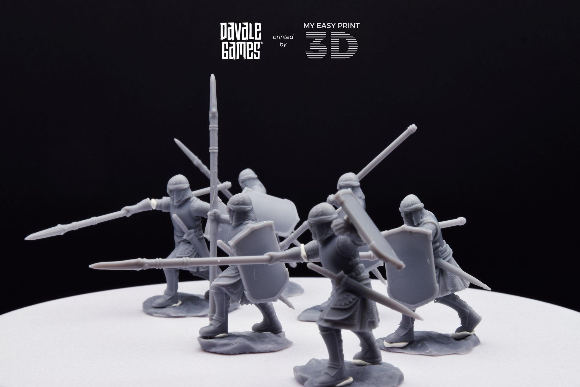 North Warriors with Spear and Shield - Davale Games - 3D Printed with high quality resin for LOTR/D&D games
