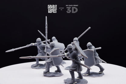 North Warriors with Spear and Shield - Davale Games - 3D Printed with high quality resin for LOTR/D&D games