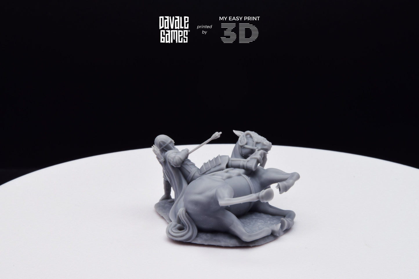 Death West Human on Horse - Mounted - Davale Games - 3D Printed with high quality resin for LOTR/D&D games
