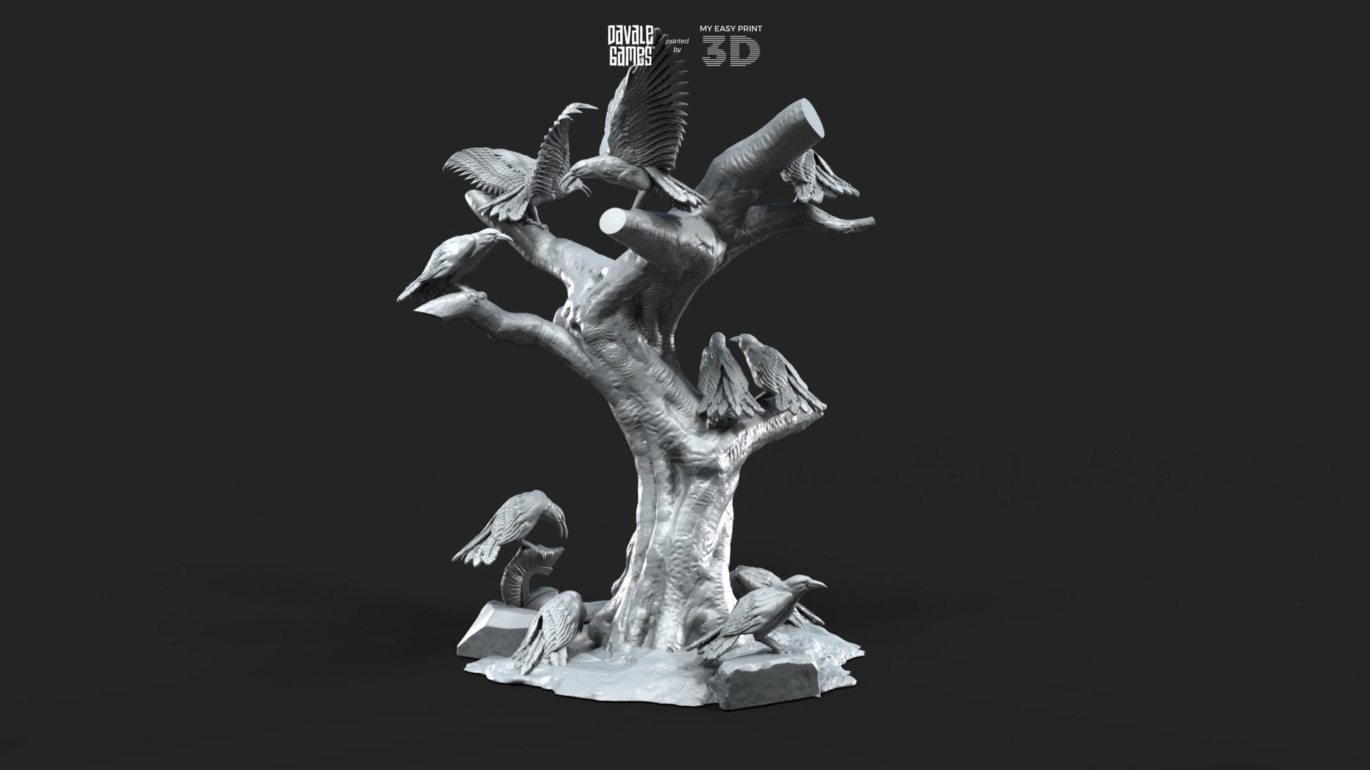 Flock of crows - Scenery - Davale Games - Mythological games - 3D Printed with high quality resin