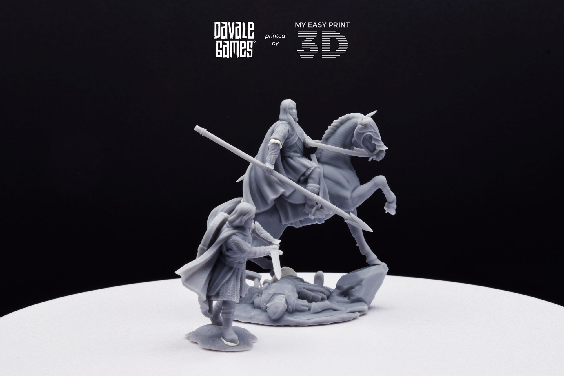 West Humans Lady of the Horses - Foot and Mounted - Davale Games - 3D Printed with high quality resin for LOTR/D&D games