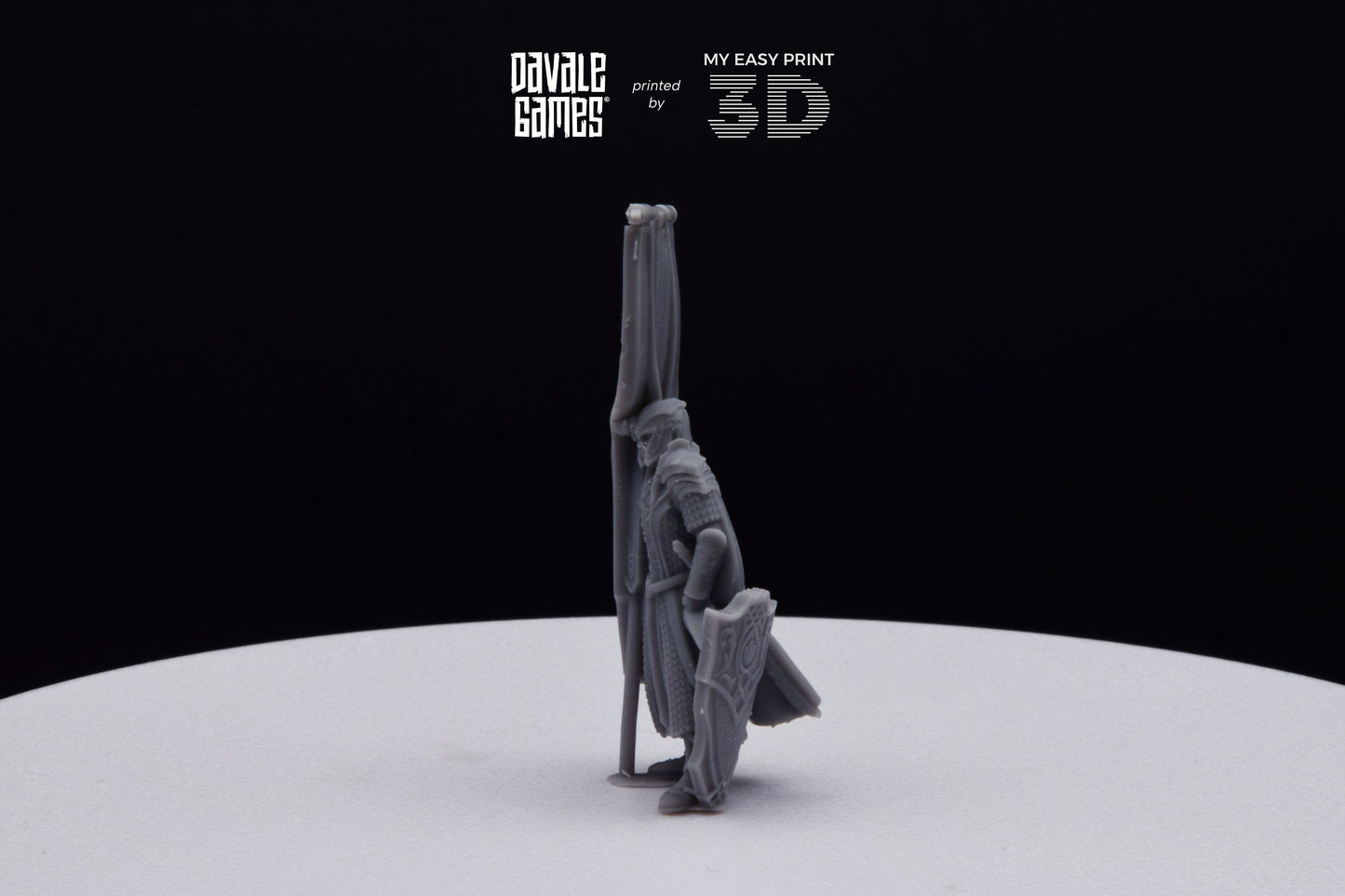 Armoured Wood Elf on Foot Banner 2 - Davale Games - 3D Printed with high quality resin for LOTR/D&D games