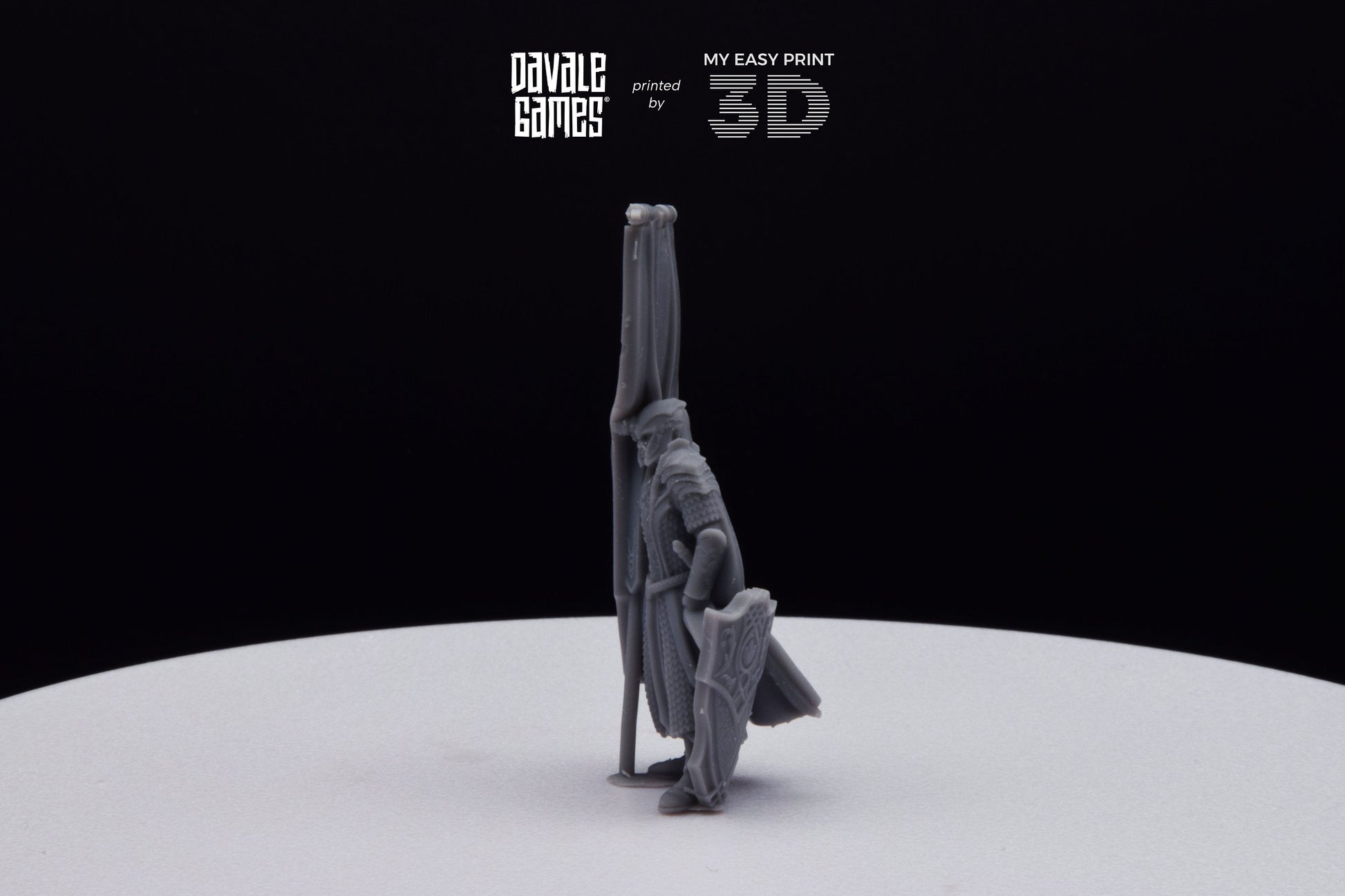 Armoured Wood Elf on Foot Banner 2 - Davale Games - 3D Printed with high quality resin for LOTR/D&D games
