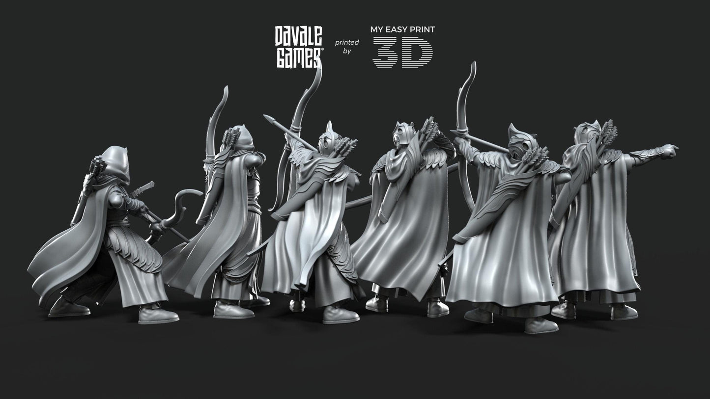 Galanthir Elves - Archers - Davale Games - 3D Printed with high quality resin for LOTR/D&D games