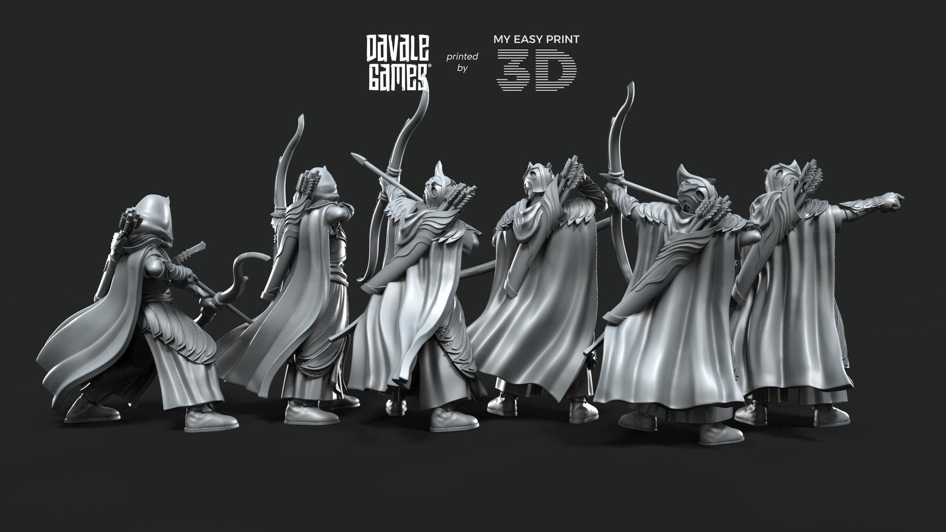 Galanthir Elves - Archers - Davale Games - 3D Printed with high quality resin for LOTR/D&D games
